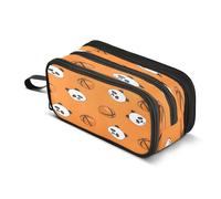 Mnsruu Lazy Panda on The Orange - Astuccio a 3 scomparti per penne e matite, portatile, per la scuola, per ragazze e ragazzi