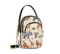 Mnsruu Leone, elefante, gazzella, rinoceronte, ghepardo, antilope, borsa a tracolla da donna, borsa a tracolla staccabile con catena