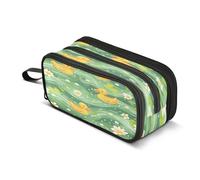Mnsruu Little Ducks and Daisy Flower - Astuccio a 3 scomparti, per la scuola, per ragazzi e ragazze, Multicolore, Taglia unica, Organizer per borse