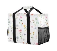 Mnsruu Little Flower - Borsa per la spesa, riutilizzabile, da viaggio, lavabile, da spiaggia
