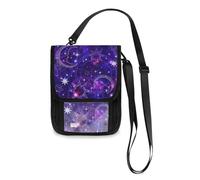 Mnsruu Luna Space and Science Galaxy portafoglio da viaggio porta passaporto porta carte di credito gadget borsa unisex portafoglio a tracolla portafoglio da viaggio con tracolla regolabile, #01,