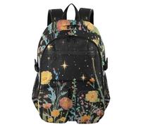Mnsruu Magical Wildflowers - Zaino scolastico con scomparto per computer portatile, grande borsa per la scuola per ragazze e ragazzi, zaino da viaggio 17,5 per scuola, casual, università, lavoro