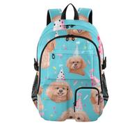Mnsruu Maltipoo - Zaino scolastico con cane di compleanno, con scomparto per laptop, grande borsa per la scuola per adolescenti, ragazze, ragazzi, zaino da viaggio per scuola, casual, università