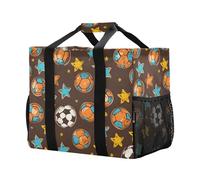 Mnsruu Modello senza cuciture con palla e stella borse della spesa riutilizzabili borse della spesa borsa da viaggio da cucina borsa da spiaggia lavabile