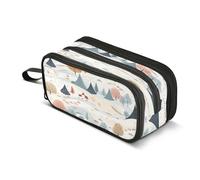 Mnsruu Mountain Peak Tree - Astuccio grande con 3 scomparti, per la scuola, per ragazzi e ragazze, Multicolore, Taglia unica, Organizer per borse