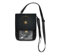 Mnsruu Mystical Flower of Life and Moon Phases, portafoglio da viaggio con porta passaporto, porta carte di credito, porta gadget, unisex, portafoglio da viaggio con tracolla regolabile, #01, Taglia