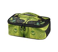 Mnsruu - Piccola borsa termica per il pranzo con manico, borsa termica portatile per lavoro, scuola, picnic all'aperto, mistica falena verde