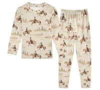 Mnsruu Pigiama per bambini a maniche lunghe con cavallo cowboy, in morbido cotone, 2 pezzi, per ragazzi e ragazze, Multicolore, 8 anni