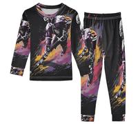 Mnsruu Pigiama per bambini a maniche lunghe in morbido cotone per bambini, motivo: giocatore di hockey, 2 pezzi, per ragazzi e ragazze, Multicolore, 8 anni