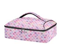 Mnsruu Pink Fish Squama Casseruola Carrier per cibi caldi o freddi, borsa termica per casseruola con coperchio, borsa per cibo per viaggi, feste, picnic, Squama Pesce Rosa, Taglia unica