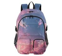 Mnsruu Pink Sky - Zaino scolastico con scomparto per laptop, grande borsa per la scuola per ragazze e ragazzi, zaino da viaggio 17,5 per scuola, casual, università, lavoro