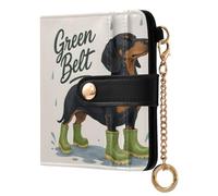 Mnsruu Portafoglio da donna carino piccolo portafogli per donnaDog verde stivali parole borsa da donna con protezione RFID portafoglio portamonete con finestra ID