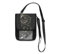 Mnsruu Portafoglio da viaggio con acchiappasogni etnico bohémien, tribale, con freccia, porta passaporto, porta carte di credito, porta gadget, unisex, portafoglio da viaggio con tracolla regolabile,