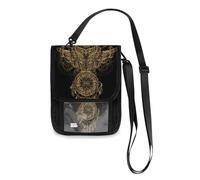 Mnsruu Portafoglio da viaggio con gufo acchiappasogni, mandala etnico, porta passaporto, porta carte di credito, porta gadget, unisex, portafoglio da viaggio con tracolla regolabile, #01, Taglia