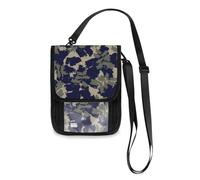 Mnsruu Portafoglio da viaggio con motivo astratto verde floreale con foglie mimetiche porta passaporto porta carte di credito gadget borsa unisex portafoglio da viaggio con tracolla regolabile, #01,
