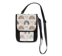 Mnsruu Portafoglio da viaggio con motivo etnico bohémien, porta passaporto, porta carte di credito, porta gadget, unisex, portafoglio da viaggio con tracolla regolabile, #01, Taglia unica, alla moda