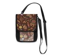 Mnsruu Portafoglio da viaggio con motivo etnico tribale astratto nativo porta passaporto porta carte di credito gadget borsa unisex portafoglio da viaggio con tracolla regolabile, #01, Taglia unica,