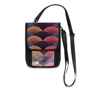 Mnsruu Portafoglio da viaggio con motivo geometrico decorato con petali geometrici, porta passaporto, porta carte di credito, porta gadget, unisex, portafoglio da viaggio con tracolla regolabile, #01,