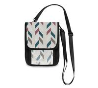 Mnsruu Portafoglio da viaggio con motivo geometrico disegnato a mano, senza cuciture, porta passaporto, porta carte di credito, porta gadget, unisex, portafoglio da viaggio con tracolla regolabile,