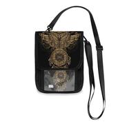 Mnsruu Portafoglio da viaggio etnico Boho con gufo e acchiappasogni, nero, porta passaporto, porta carte di credito, porta gadget, unisex, portafoglio da viaggio con tracolla regolabile, #01, Taglia