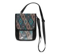 Mnsruu Portafoglio da viaggio etnico Boho geometrico porta passaporto porta carte di credito gadget borsa unisex portafoglio a tracolla portafoglio da viaggio con tracolla regolabile, #01, Taglia