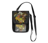 Mnsruu Portafoglio da viaggio etnico floreale Zentangle porta passaporto porta carte di credito gadget borsa unisex portafoglio a tracolla portafoglio da viaggio con tracolla regolabile, #01, Taglia