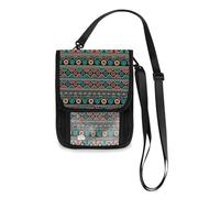 Mnsruu Portafoglio da viaggio etnico senza cuciture porta passaporto porta carte di credito gadget borsa unisex Crossbody portafoglio da viaggio portafoglio con tracolla regolabile, #01, Taglia unica,