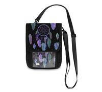 Mnsruu Portafoglio da viaggio etnico tribale con piume acchiappasogni, porta passaporto, porta carte di credito, porta gadget, unisex, portafoglio da viaggio con tracolla regolabile, #01, Taglia