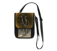 Mnsruu Portafoglio da viaggio vintage Miss Cat, porta passaporto, porta carte di credito, gadget, borsa unisex a tracolla, portafoglio da viaggio con tracolla regolabile, #01, Taglia unica, alla moda