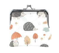 Mnsruu Portamonete portatile per donne e ragazze, carino scandinavo riccio mini borsetta con serratura a bacio portamonete piccolo portafoglio in pelle per donne ragazze carte di credito, chiavi,