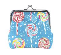 Mnsruu Portamonete portatile per donne e ragazze, con lecca-lecca colorati con fiocchi di neve, mini borsa in pelle per donne e ragazze, carte di credito, chiavi, monete, cuffie, #03, Misura unica,