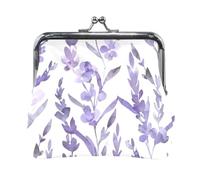 Mnsruu Portamonete portatile per donne e ragazze delicato acquerello floreale lavanda pittura a mano senza cuciture modello acquerello senza cuciture per sacchetto in tessuto Mini borsa Kiss-Lock