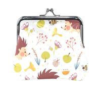 Mnsruu Portamonete portatile per donne e ragazze, grazioso motivo riccio, mini borsetta con chiusura a bacio, piccolo portafoglio in pelle per donne e ragazze, carte di credito, chiavi, monete,