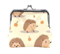 Mnsruu Portamonete portatile per donne e ragazze, grazioso sacchetto con riccio e zucca, mini borsetta con chiusura a bacio, piccolo portafoglio in pelle per donne e ragazze, carte di credito, chiavi,