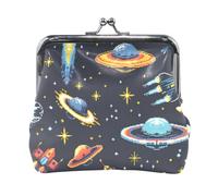 Mnsruu Portamonete portatile per donne e ragazze, UFO Alieni e astronavi, mini borsetta con chiusura a bacio, portamonete in pelle, per donne e ragazze, carte di credito, chiavi, monete, cuffie, #02,