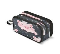 Mnsruu Princess Pig - Astuccio grande con 3 scomparti, per la scuola, per ragazzi e ragazze, colore: rosa, Multicolore, Taglia unica, Organizer per borse