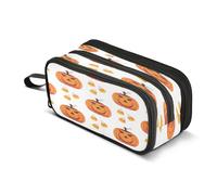 Mnsruu Pumpkin Smile - Astuccio grande con 3 scomparti, per la scuola, per ragazzi e ragazze, Multicolore, Taglia unica, Organizer per borse