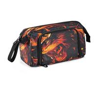 Mnsruu Raging Fire Astuccio per matite di grande capacità, astuccio per cancelleria per ufficio e scuola, Multicolore, Zaino per la scuola
