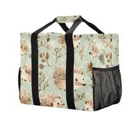 Mnsruu Riccio Foglie Cadute Modello Borse della spesa Riutilizzabili Borse Shopping Bag Cucina Viaggio Tote Bag Lavabile Beach Bag