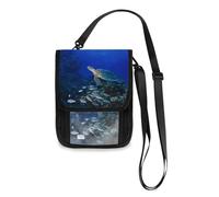 Mnsruu Sea Turle - Portafoglio da viaggio subacqueo con porta passaporto, porta carte di credito, porta gadget, unisex, con tracolla regolabile, #01, Taglia unica, alla moda