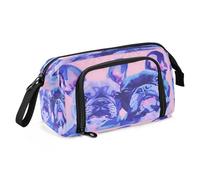 Mnsruu Sfondo rosa e due cani grande capacità astuccio portapenne astuccio portapenne scatola cancelleria ufficio organizzatore borsa per ragazzi ragazze, Sfondo rosa e due cani, Taglia unica, alla