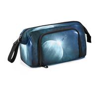 Mnsruu Sfondo spaziale immaginario con meteoriti astuccio di grande capacità astuccio per cancelleria per ufficio scuola, Multicolore, Zaino per la scuola