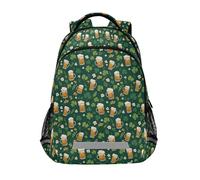 Mnsruu Shamrocks and Beer School Bag Primary Junior High School Backpack Bookbag per studenti adolescenti