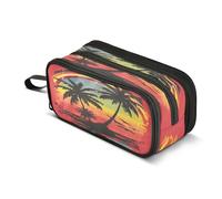 Mnsruu Silhouette of Two Palm Trees - Astuccio grande con 3 scomparti, per la scuola, per ragazzi e ragazze, Multicolore, Taglia unica, Organizer per borse