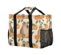 Mnsruu Simpatiche capibara con arance succose borse per la spesa riutilizzabili borse della spesa borsa da cucina da viaggio borsa da spiaggia lavabile
