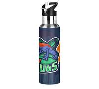 Mnsruu Simpatico Animale Lucertola Rana Borraccia Termica con Cannuccia Sportiva, Bottiglia Acqua in Acciaio Inox Isolato 600ML Senza BPA per Bevande Calde e Fredde per Bambini Scuola
