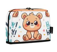 Mnsruu Simpatico astuccio a forma di orsetto con la parola in piedi, astuccio portapenne di grande capacità per ragazzi e ragazze, portapenne multistrato organizer per cancelleria per scuola, ufficio