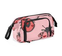 Mnsruu Simpatico astuccio con coccinella in stile cartone animato, grande capacità, astuccio per cancelleria per ufficio e scuola, Multicolore, Zaino per la scuola