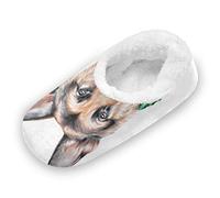 Mnsruu Simpatico Cane Lupo Animale Cane Pantofole in Cotone Peluche Donna Uomo Invernali Calde Ciabatte da Casa Antiscivolo Pantofola Calzini Slipper
