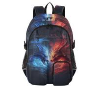 Mnsruu Simpatico zaino da scuola con drago di fuoco con scomparto per laptop, grande borsa per la scuola per ragazze e ragazzi, zaino da viaggio 17,5 per scuola zaino casual universitario lavoro